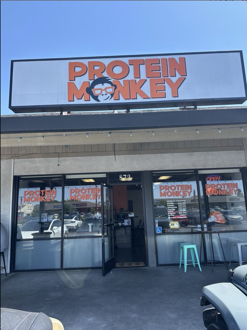 Protein Monkey storefront on Benjamin Holt Dr in Stockton